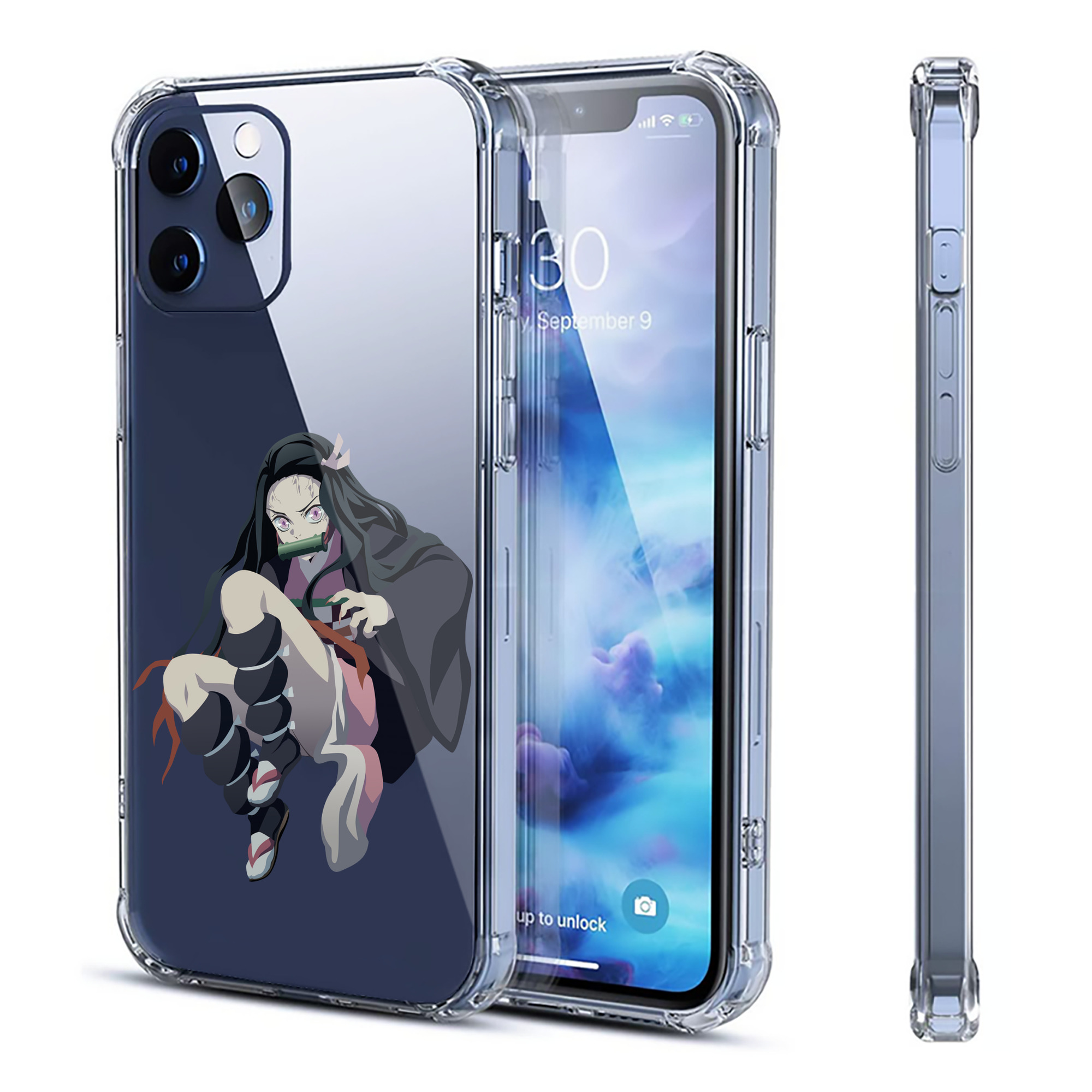 （画像用） 鬼滅の刃（きめつのやいば）竈門 禰󠄀豆子／かまど ねずこ Kamado Nezuko 【iPhone 12シリーズ対応】透明スマホケース（クリアソフトケース）